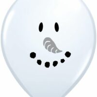 Smile Face Snowman 5" Qualatex Round Balloons (100)