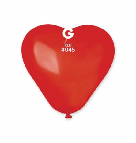 Red 6" Gemar Heart Shape Balloons (100)