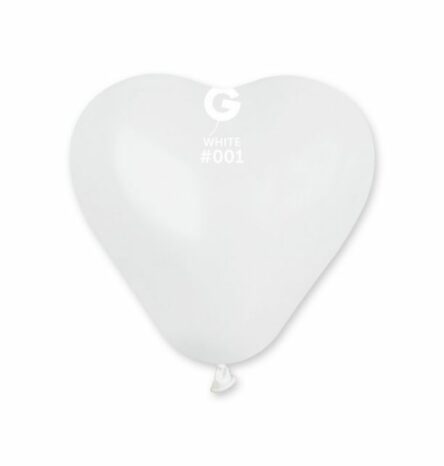 Gemar White 6" Heart Shape Balloons (100)