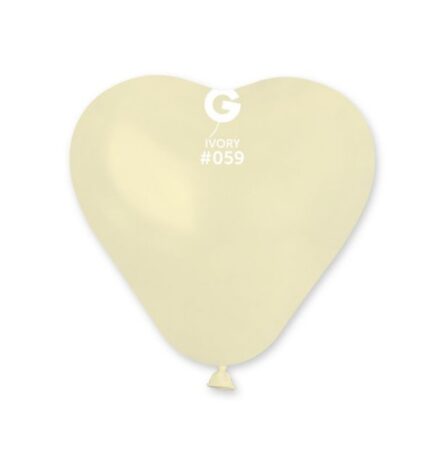 Gemar Ivory 6" Heart Shape Balloons (100)