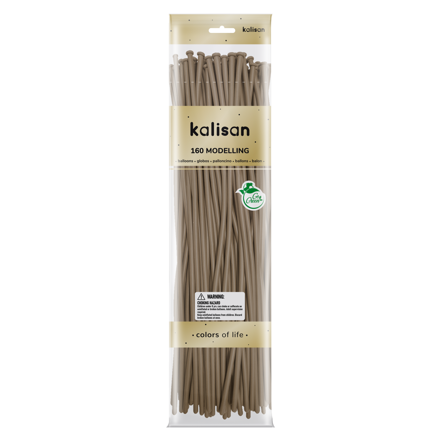 Kalisan Hazelnut 160 Nozzle Up Modelling Balloons