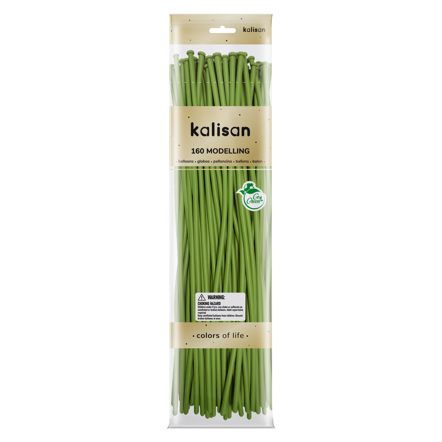 Kalisan Lime Green 160 Nozzle Up Modelling Balloons