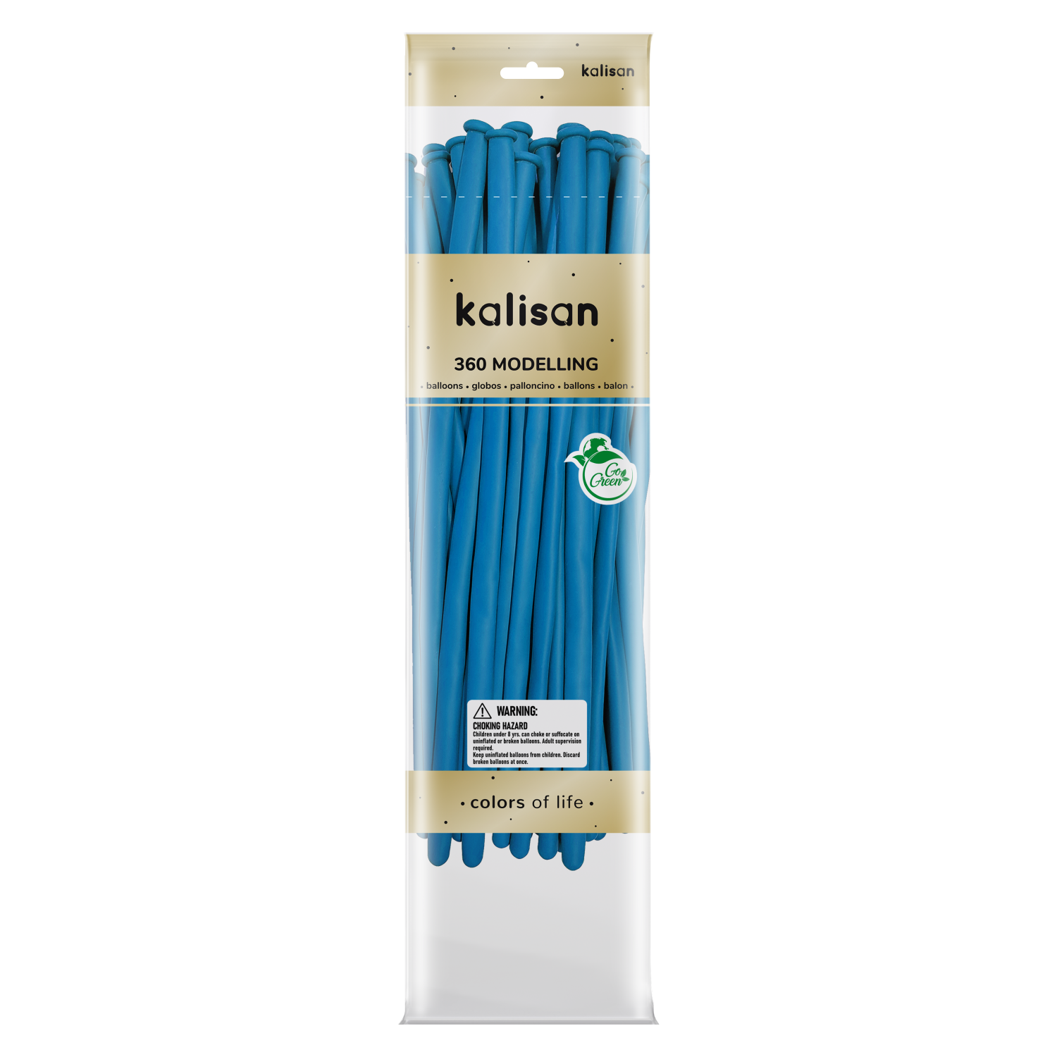 Kalisan Caribbean Blue 360 Nozzle Up Modelling Balloons