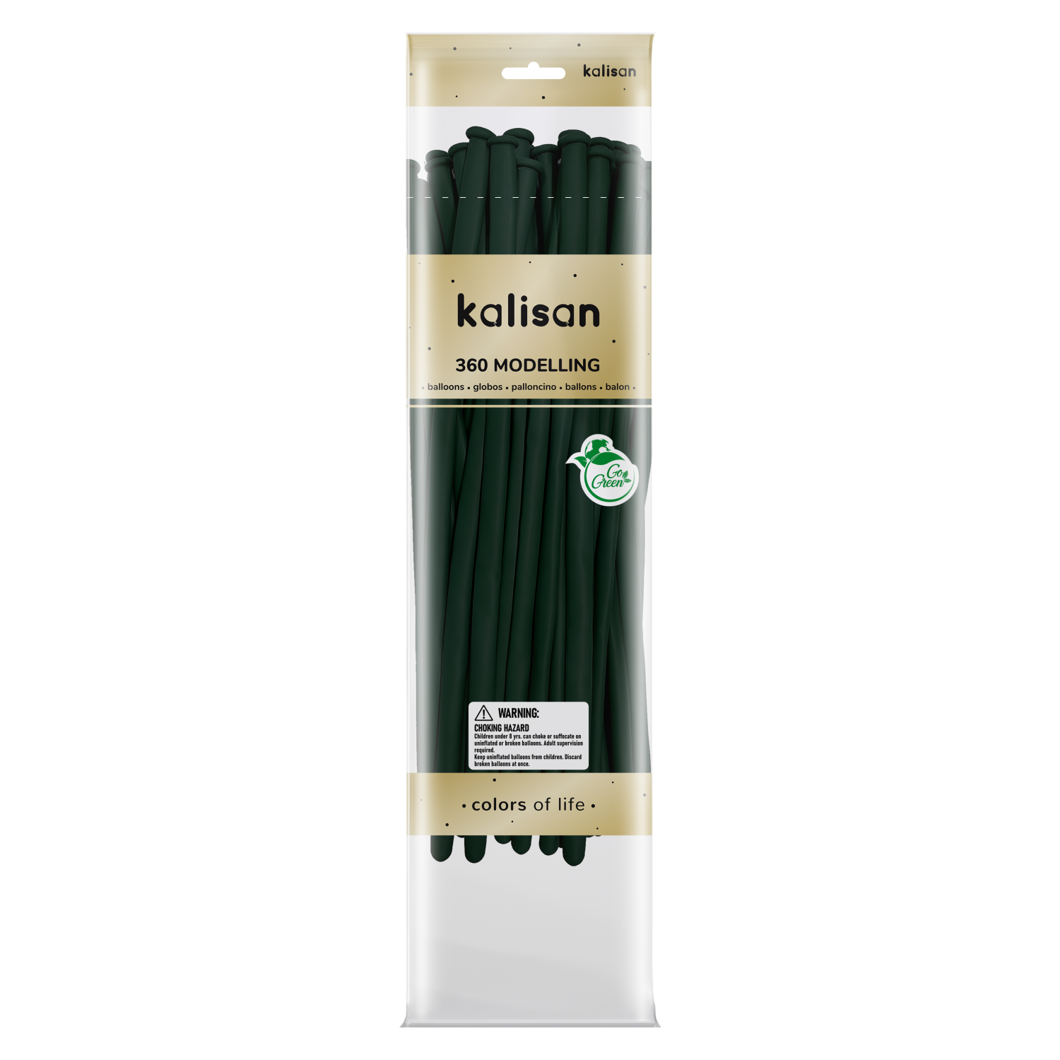 Kalisan Dark Green 360 Nozzle Up Modelling Balloons