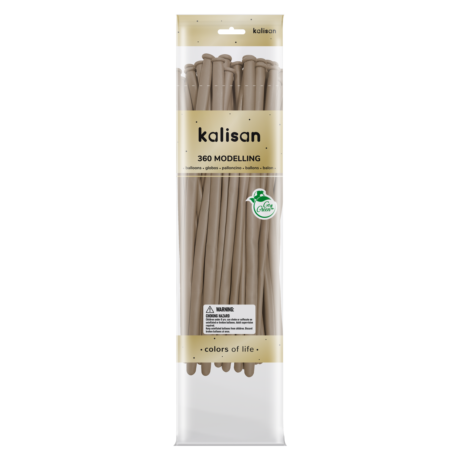 Kalisan Hazelnut 360 Nozzle Up Modelling Balloons